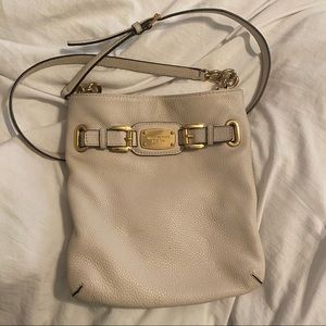White/tan Micheal kors crossbody purse